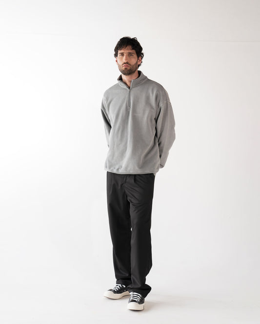 cold gray zipper sweater