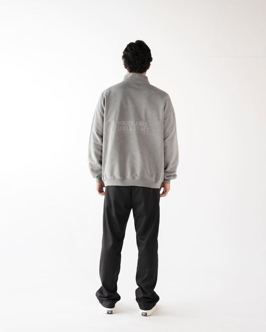 cold gray zipper sweater